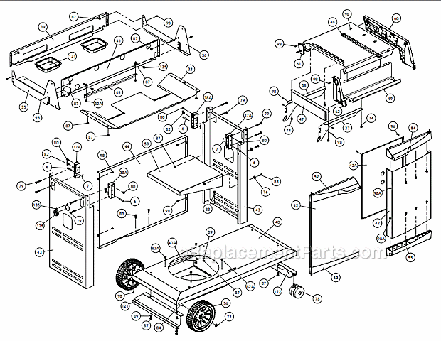 Page B Diagram and Parts List for 9867-87 Sovereign 90 Broil King Grill